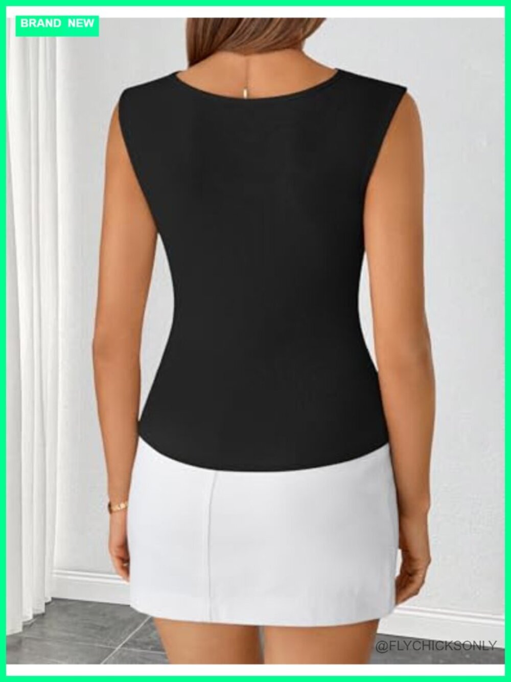 Cowl Neck Sleeveless Tank Top Ribbed Knit Blouse Business Casual Work Tops for - Picture 5 of 7